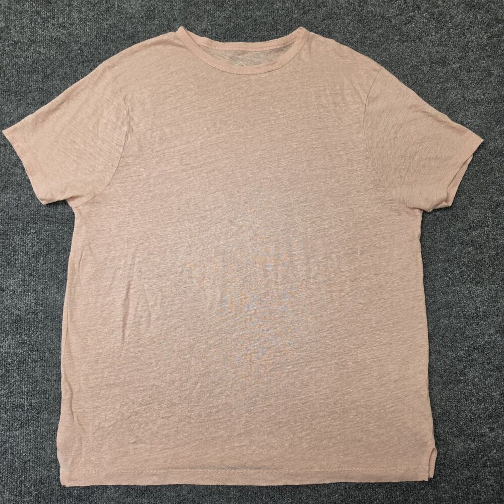 Alex Crane Sun Tee Bone 100% European Linen T-Shirt Small Relaxed Fit Portugal